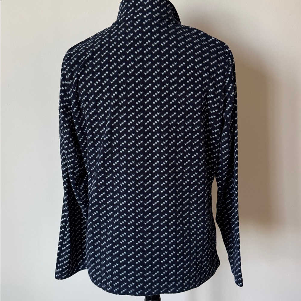 L.L. Bean | Fleece 1/4 Zip Birdseye Print Pullover in Navy Blue 280181 | Size M - Picture 5 of 9